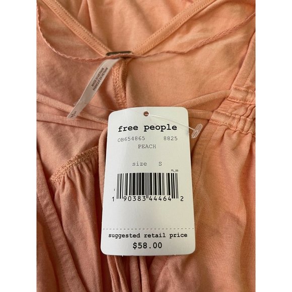 Free People Top Womens Size S NWT Sleeveless Peach Orange Rayon Soft Flowing - Picture 8 of 8